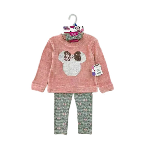 Baby Girls Winter 3Pcs Suit Wool Sweatshirt With Trouser & Hairband -15330