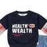 Blue Urban Graphic Toddler Boy Suits Sweatshirt Denim Pants