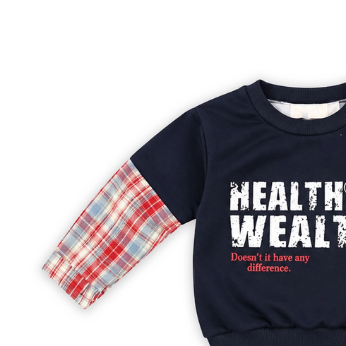 Blue Urban Graphic Toddler Boy Suits Sweatshirt Denim Pants