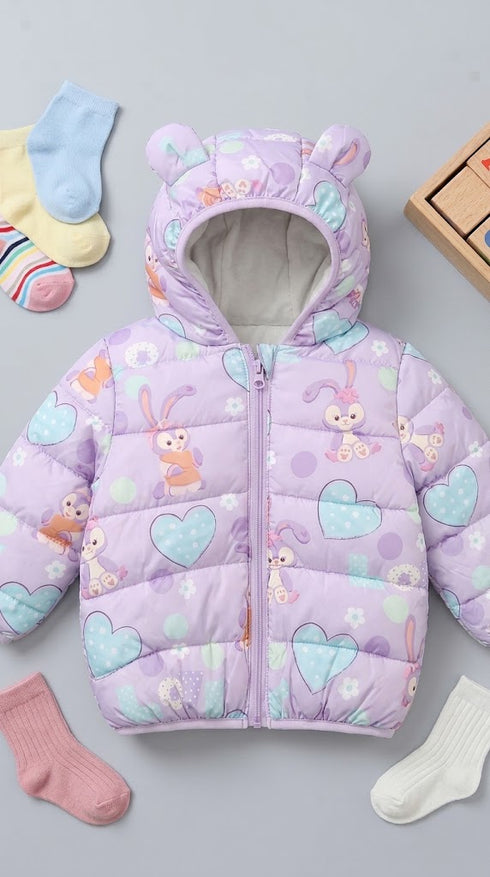Girls Purple Puffer Jacket
