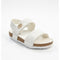 White Girls Sandal with Quilted Diamond-Stitch Design