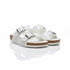 White Glitter Double-Strap Buckle Slides