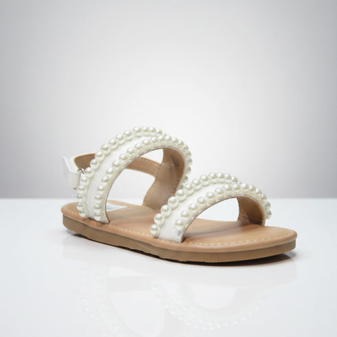 White Pearl Girls Sandals