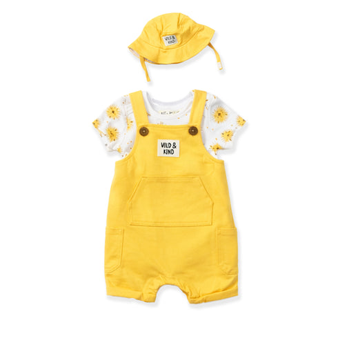 Wild N Kind Summer Dungaree Suit Set Yellow