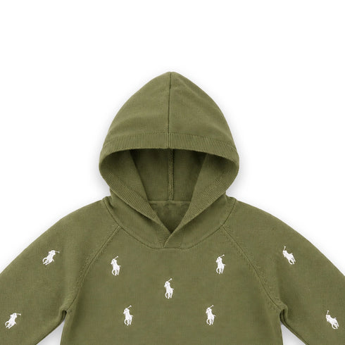 Woolen Green Hooded Baby Boy Sweater