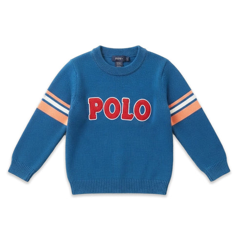 Woolen Blue Polo Baby Boy Sweater