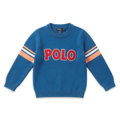 Woolen Blue Polo Baby Boy Sweater