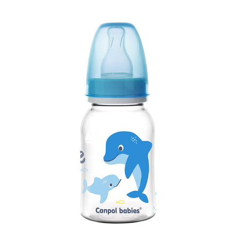Canpol Babies Narrow Neck Bottle 120Ml Pp Dolphin – 4.05 OZ. CN 59/300 Blue