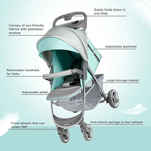Shenma Lightweight baby stroller Compact fold Four-wheel shock Absorption -SK9-2