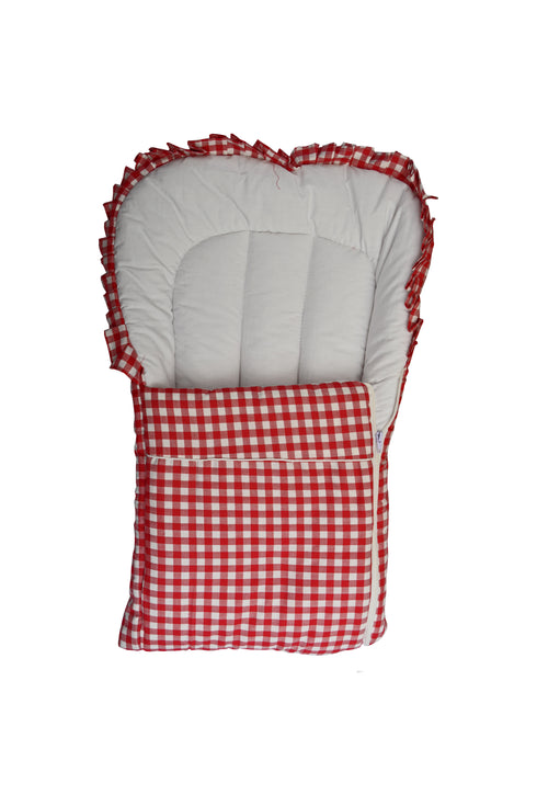 Baby carrynest -red checks