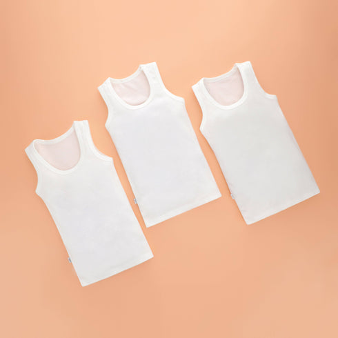 Basics Cotton White Sando Vests Pack Of 3