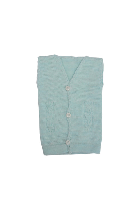 F/Open Woolen Sleeveless Vest Blue
