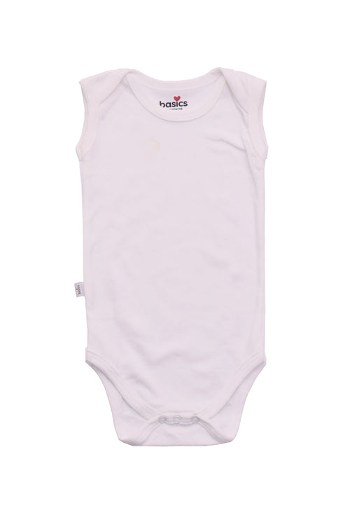 Basics White Sleeveless Bodysuits Pack Of 3 6314