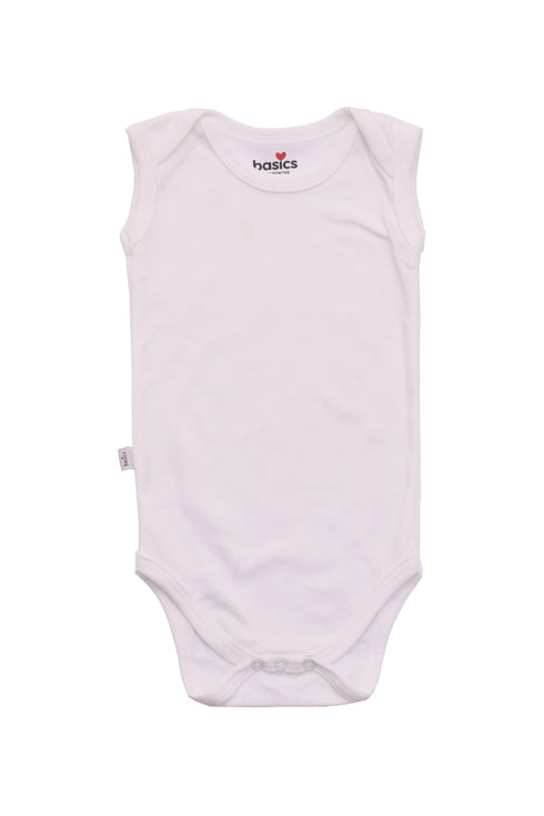 Basics White Sleeveless Bodysuits Pack Of 3 6314