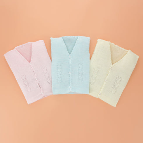 F/Open Woolen Sleeveless Vest Pink