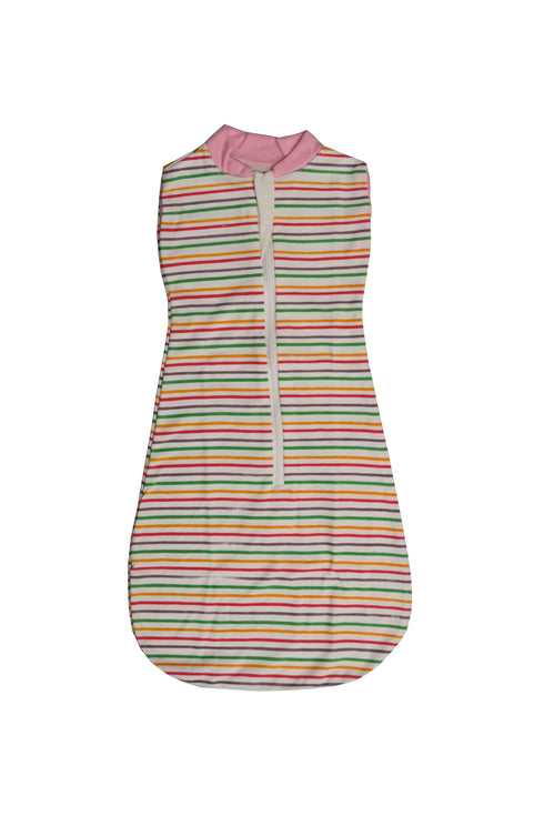 Basics zip swaddle pod lines pink