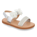 Silver Bowknot Bunch Glittered Sandals 14482