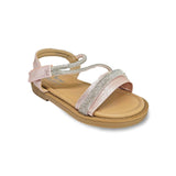 Glittered Champagne Girls Festive Wear Sandals 15251