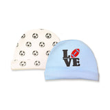 Basics Caps Pack Of 2 Cozy Hats For 0-3Months Footballs 17380