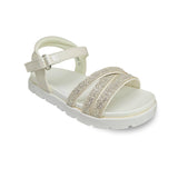 Glittered White Girls Festive Wear Sandals 15249