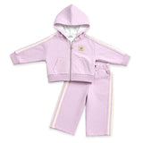 Baby Girls 2pc Suit Zipper Jacket With Trouser Set 16733