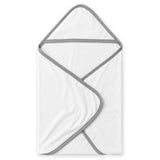 Infant Soft Cotton Hooded White & Grey Wrapping Sheet 16394