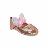 Girls Champagne Sequin Classy Pumps Shoes Festive Wear 15278