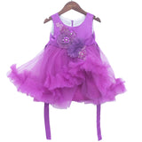 Party Wear Orchid Pink Princess Frilled Floral Bunch Frock 15641