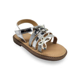 Silver Glittered Butterfly Bunch Girls Sandals 15269
