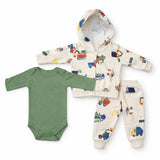 Baby Boys Exclusive Winter Suit Set Hoodie, Long Sleeves Bodysuit & Trouser 17433