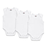 Basics White Sleeveless Bodysuits Pack Of 3