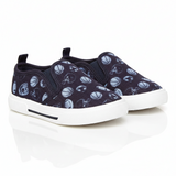 Classic Navy Football Canvas Shoes for Kids