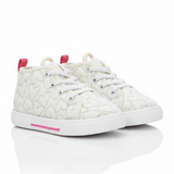 Canvas White Heart Running Shoes for Girls