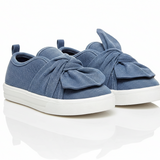 Canvas Blue Denim Bowknot Shoes for Girls