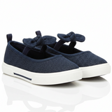 Glittered Navy Canvas Party Shoes for Girls
