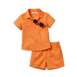 Liam & James Toddlers 3Pc Suit Shirt Shorts & Sunglasses Set