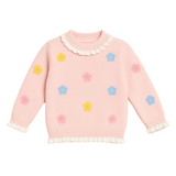 Soft Wool Sweater for Kids Floral Pink 16708