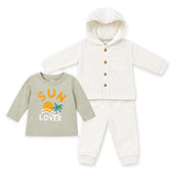 Cotton Striped Baby Boy Suit T-Shirt Trouser Hoodie