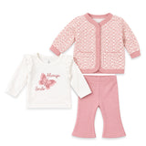Front Open Baby Girl Dresses Shirt T-Shirt Trouser Set