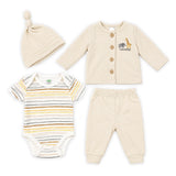 Cotton Beige Baby Suit Bodysuit Shirt Trouser Cap Safari 0-9M