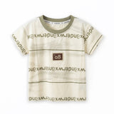 Boys Alphabet Print Graphic T-Shirt Cream