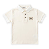 Boys Colorblock Chevron Polo Shirt White