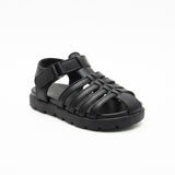 Boys Sandals Black Multi-Strap Fisherman