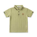 Boys Textured Rib Polo Shirt Sage Green