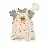 Dangri Suit with T-Shirt & Socks Beige Green Cool Sun