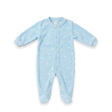 Blue Fleece Star Print Baby Romper 0-9M