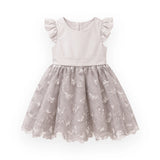 Beige Butterfly Baby Girl Party Frocks 3-6Y