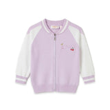 Woolen Purple Girl Zipper Sweater 3-7 Years