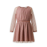 Girls Casual & Party Wear Frock Pink Emb Net