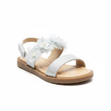 Girls Sandals Sparkling Silver Ankle-Strap